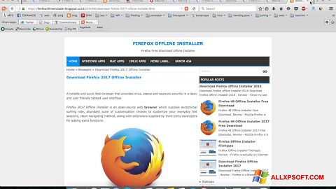 Снимка на екрана Mozilla Firefox Offline Installer за Windows XP