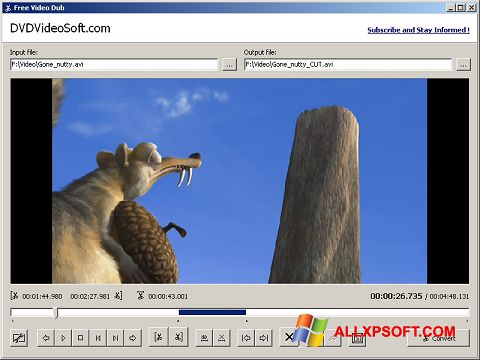 Снимка на екрана Free Video Dub за Windows XP