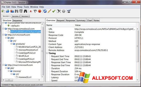Снимка на екрана Charles за Windows XP
