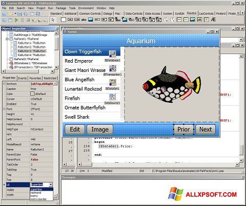 Снимка на екрана Lazarus за Windows XP