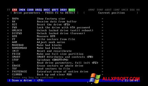 Снимка на екрана MHDD за Windows XP