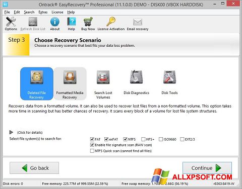 Снимка на екрана EasyRecovery Professional за Windows XP
