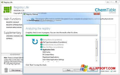Снимка на екрана Registry Life за Windows XP