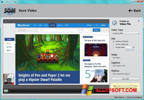 Снимка на екрана Screencast-O-Matic за Windows XP