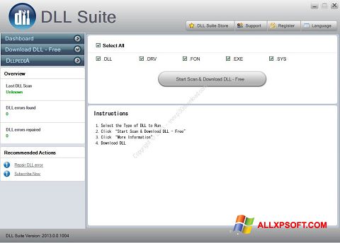 Снимка на екрана DLL Suite за Windows XP