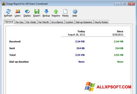 Снимка на екрана NetWorx за Windows XP