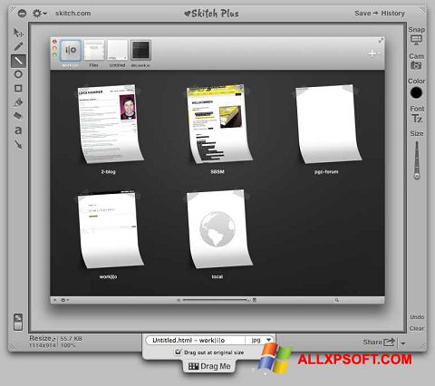 Снимка на екрана Skitch за Windows XP