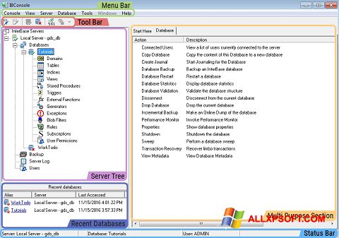 Снимка на екрана InterBase за Windows XP