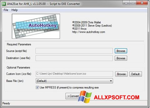 Снимка на екрана AutoHotkey за Windows XP