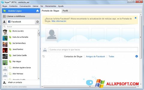 Снимка на екрана Skype Beta за Windows XP