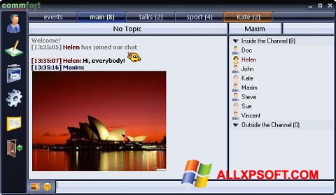 Снимка на екрана CommFort за Windows XP