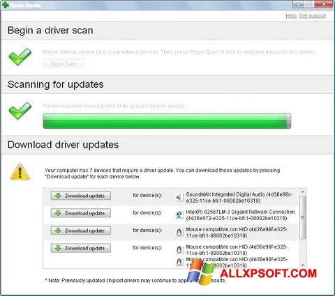 Снимка на екрана Device Doctor за Windows XP