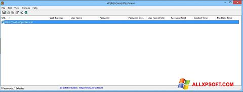 Снимка на екрана WebBrowserPassView за Windows XP