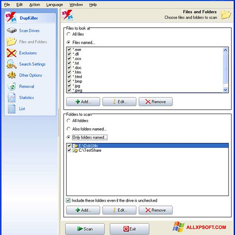 Снимка на екрана DupKiller за Windows XP