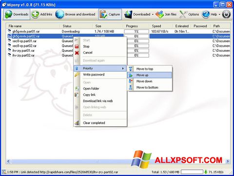 Снимка на екрана Mipony за Windows XP