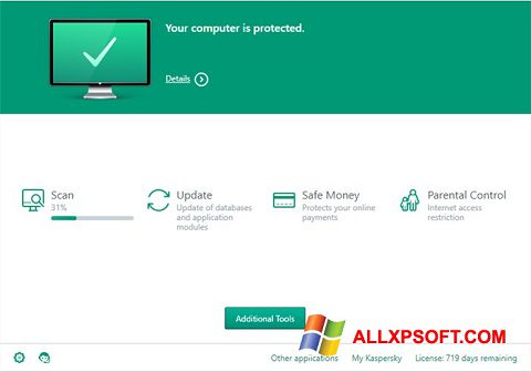 Снимка на екрана Kaspersky Total Security за Windows XP