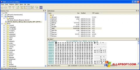 Снимка на екрана DMDE за Windows XP