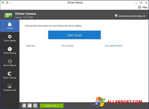 Снимка на екрана DriverScanner за Windows XP