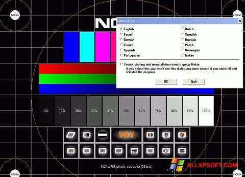 Снимка на екрана Nokia Monitor Test за Windows XP