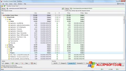 Снимка на екрана GoodSync за Windows XP