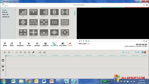 Снимка на екрана Wondershare Filmora за Windows XP