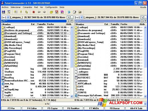 Снимка на екрана Total Commander за Windows XP