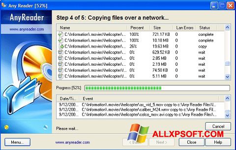 Снимка на екрана AnyReader за Windows XP