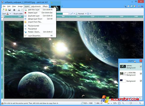 Снимка на екрана Paint.NET за Windows XP