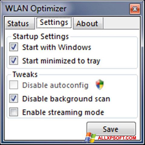 Снимка на екрана WLAN Optimizer за Windows XP